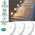 DOMMO™ MotionGlow — Lot de 3 lampes rechargeables à détecteur de mouvement